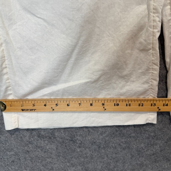 Pact Organic Wide Leg Cotton Linen Pants Womens XL Stretch Lightweight Cream - Picture 8 of 13